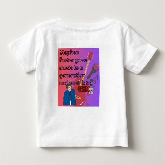  T-shirt Stephen foster ベビーTシャツ (裏面)
