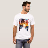 T-Shirt "SUNSET" – Coucher de Soleil Tropical avec Tシャツ (正面フル)