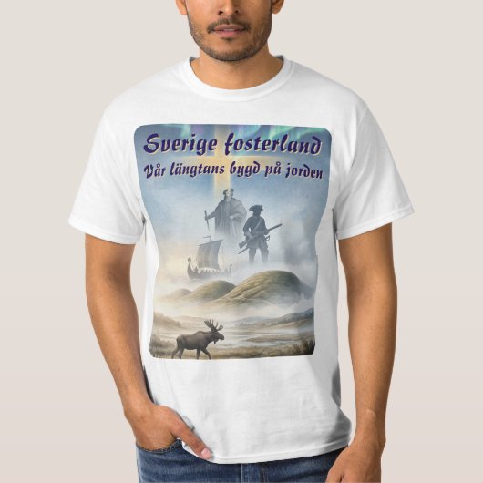 T-shirt — Sverige fosterland Tシャツ (正面)