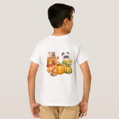 T-Shirt. Sweet Fruits and Friendly Pets Art Tシャツ (裏面フル)