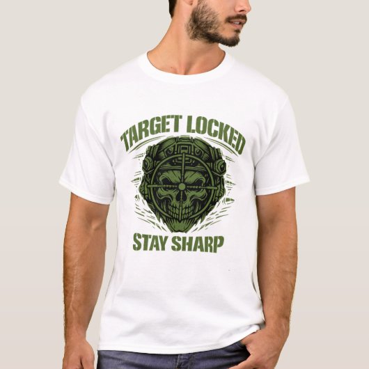 T-shirt Target Locked Tactical Skull Tシャツ (正面)