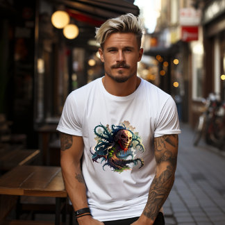 T-shirt Tête de Mort avec Tentacules-Racines Tシャツ