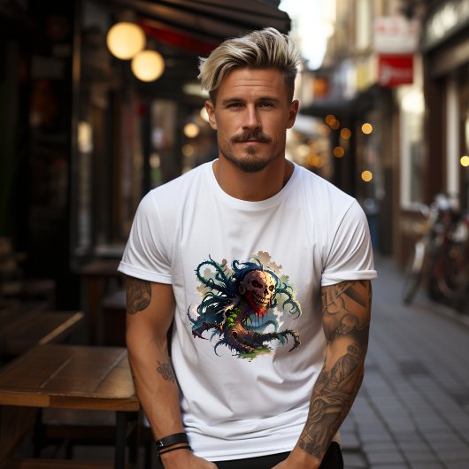 T-shirt Tête de Mort avec Tentacules-Racines Tシャツ
