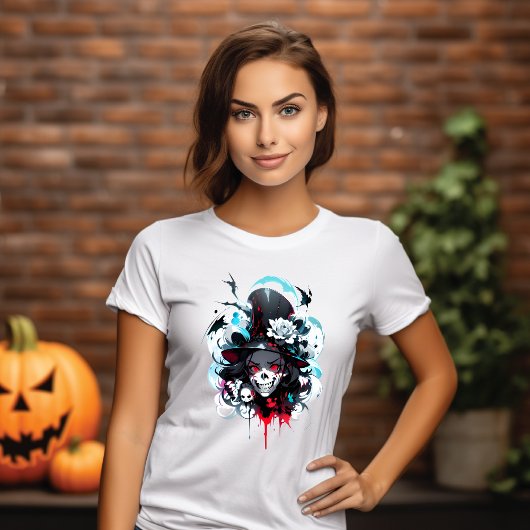 T-shirt Tête de Sorcière en Squelette Tシャツ