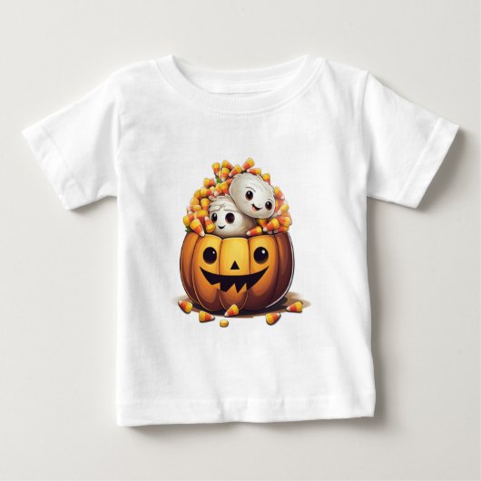 T-shirt The Pumpkin Who Couldn't Stop Smiling ベビーTシャツ (正面)