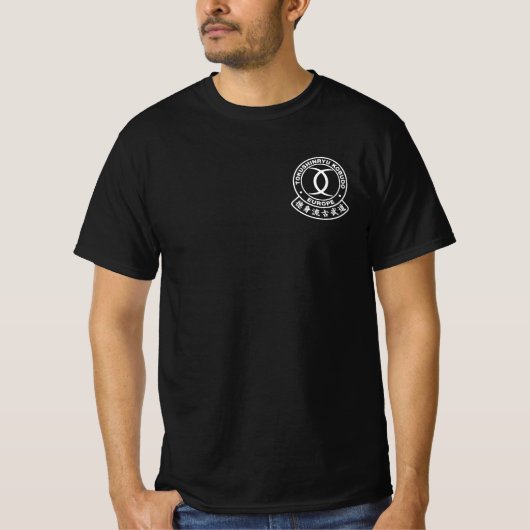 T - Shirt Tokushinryu, Kobudo, Europa, Schwarz Tシャツ (正面)