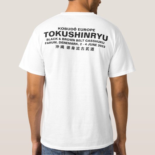 T-Shirt Tokushinryu, Kobudo, Europe, black Tシャツ (裏面)