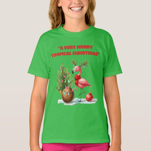 T-Shirt -Tropical Christmas Family T Shirt Tシャツ (正面)