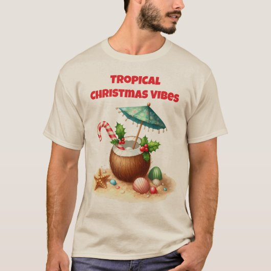 T-Shirt-Tropical Christmas Family T Shirt Tシャツ (正面)