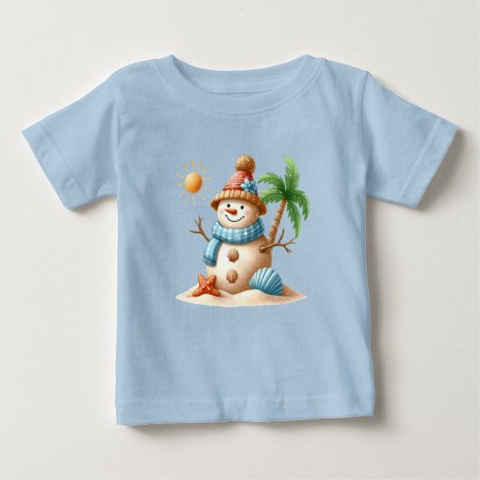 T-Shirt-Tropical Christmas Family TShirts ベビーTシャツ (正面)