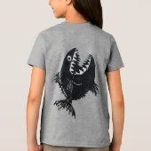 T-shirt Two scary fish, tattoo style, personalized トライブレンドTシャツ (裏面)