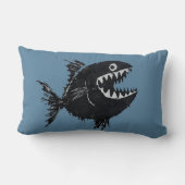 T-shirt Two scary fish, tattoo style, personalized ランバークッション (裏面)