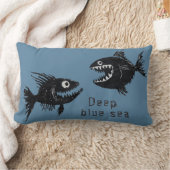 T-shirt Two scary fish, tattoo style, personalized ランバークッション (ブランケット)