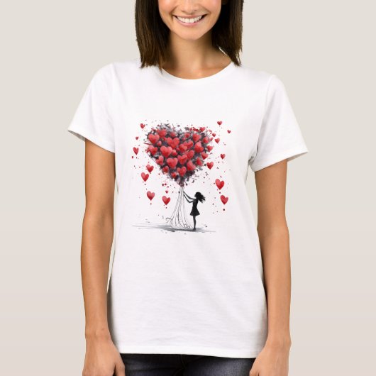 T-shirt Valentines Day Hearts Tシャツ (正面)