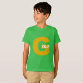 T-shirt vert trèfle Enfants DESIGN GOLF Tシャツ (正面フル)