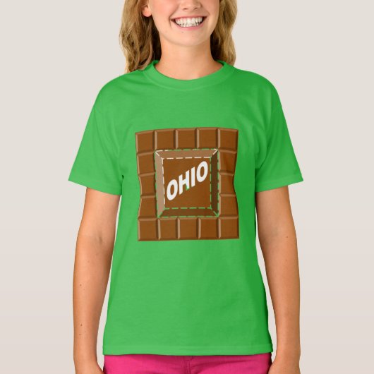T-shirt vert trèfle fille  CHOCOLAT  OHIO Tシャツ (正面)
