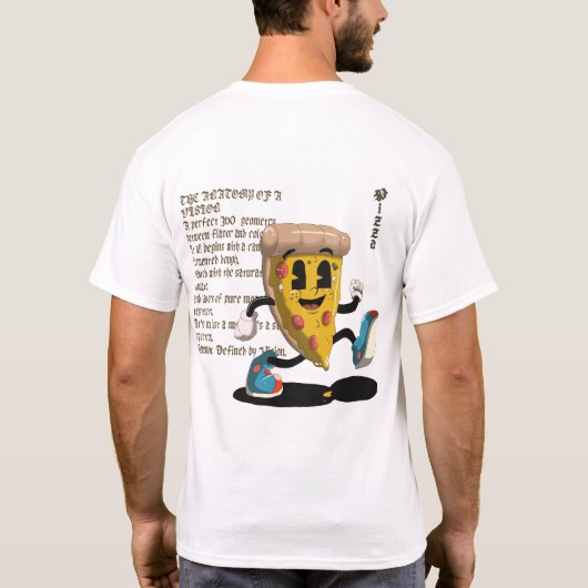 T-shirt with artistic print of Specter Pizza.  Tシャツ (裏面)