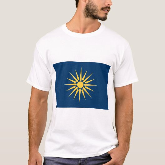 T Shirt with Flag of Macedonia, Greece Tシャツ (正面)