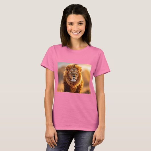 T-Shirt with Lion Picture Tシャツ (正面フル)