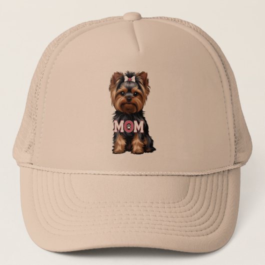 T-Shirt Yorkie Mom キャップ (正面)