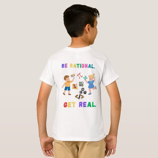 T-ShirtCute Math Humor - Be Rational Get Real Funn Tシャツ (裏面フル)