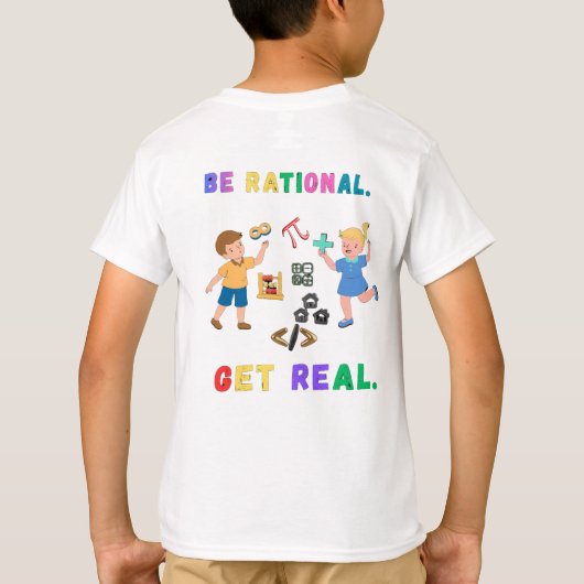 T-ShirtCute Math Humor - Be Rational Get Real Funn Tシャツ (裏面)
