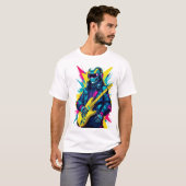 T-ShirtCyberpunk Robot Guitarist Synthwave Art Tee Tシャツ (正面フル)