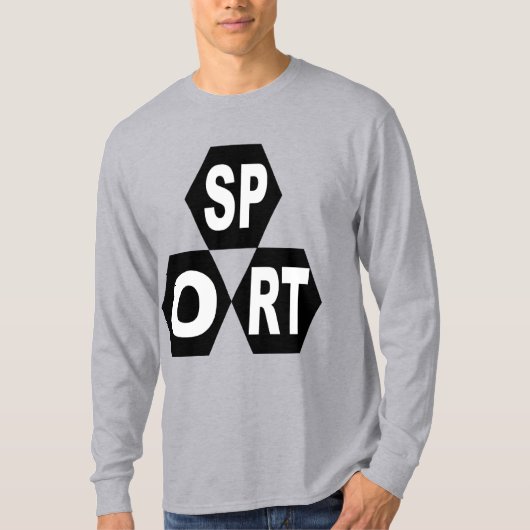T-shit basique gris pour hommes DESIGN SPORT Tシャツ (正面)