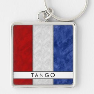 T Tango Nautical Signal Flag + Your Name キーホルダー