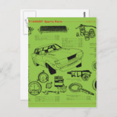 TA22 Celica Toscoパーツポスター ポストカード (正面/裏面)