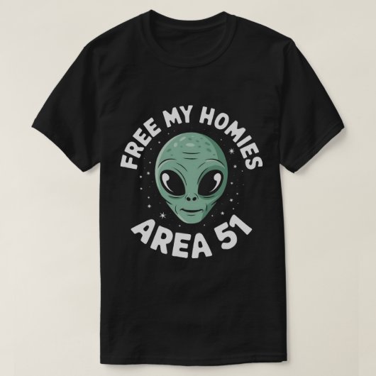 TA24-エイリアンフリーおもしろいエリア51 Tシャツ (デザイン正面)