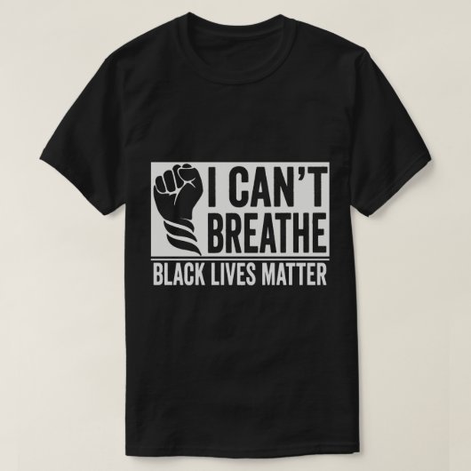 TA55-息ができないブラック・ライヴズ・マター正義 Tシャツ (デザイン正面)