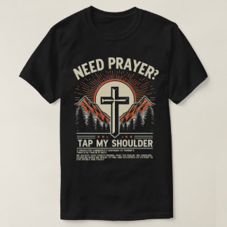 TA65 – 必要な祈りの言葉タップマイショルダークリスチャンTシャツ Tシャツ