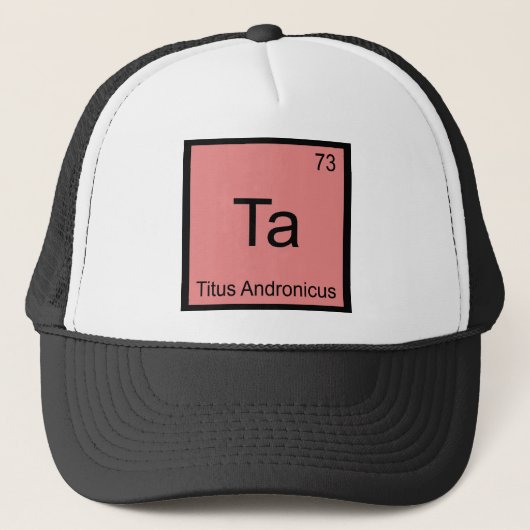 Ta - タイタス・アンドロニカス 化学元素記号Tシャツ キャップ (正面)