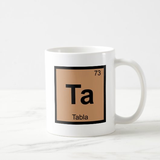 Ta - タブラ音楽 化学周期表記号 コーヒーマグカップ (右)