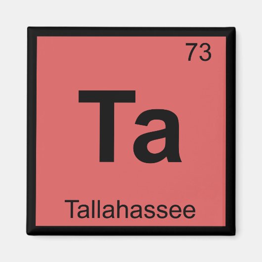 Ta – タラハシーFlorida化学シンボル マグネット (正面)