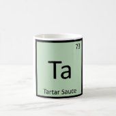 Ta - タルタルソース 化学周期表シンボル コーヒーマグカップ (中央)
