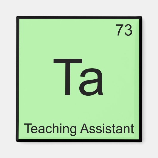 Ta - 教えのAssistant Chemistry ElementシンボルT マグネット (正面)