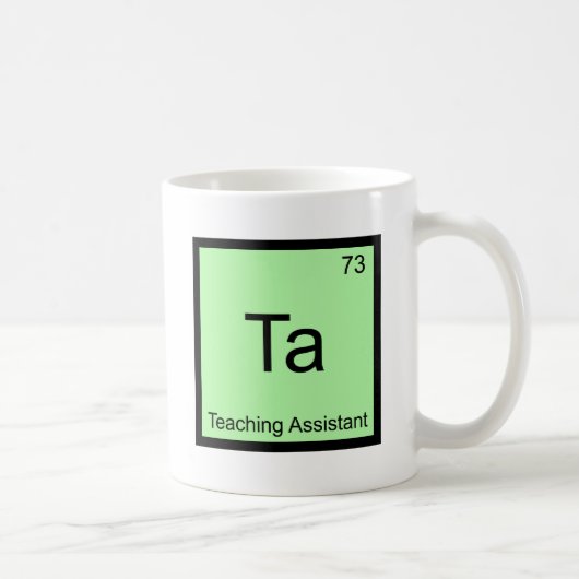 Ta -教育助手化学要素の記号T コーヒーマグカップ (右)