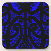 Ta Mokoの伝統的なマオリの入れ墨のデザインのkoruの形 コースター (正面)