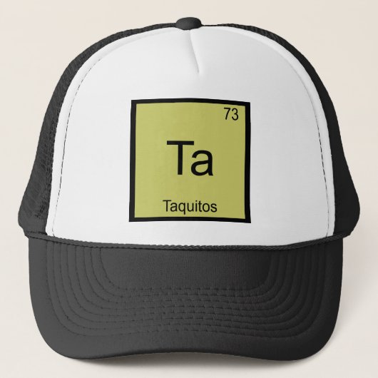 Ta - Taquitosおもしろいな化学要素の記号のティー キャップ (正面)