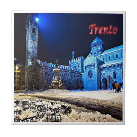 TAA014 TRENTO, P.zza del Duomo by Night, タイル (正面)