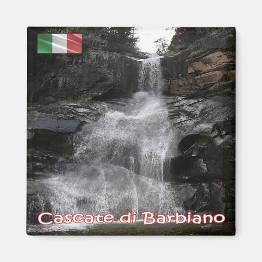 TAA054 BARBIANO WATERFALLS，イタリア，冷蔵庫 マグネット (正面)