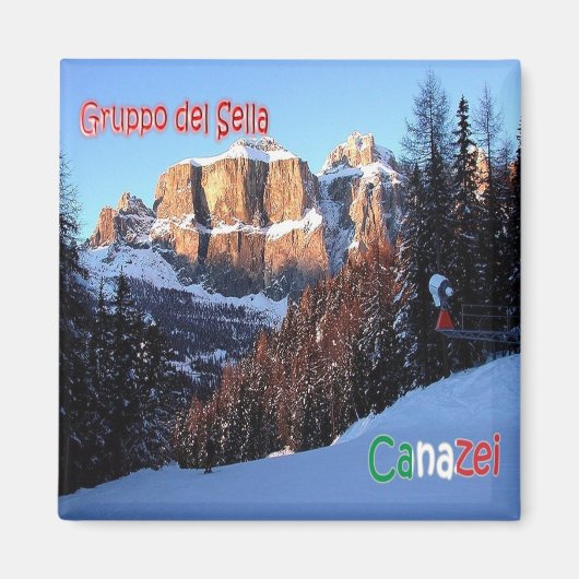 TAA059 CANAZEI, Sella Group，イタリア，冷蔵庫 マグネット (正面)