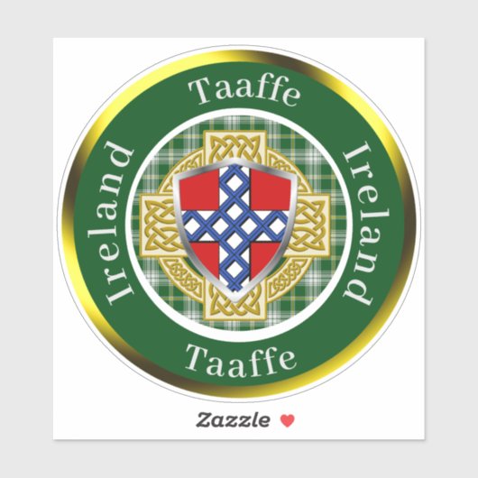 Taaffe Irish Shield/Celtic Cross Personalized シール (シート)