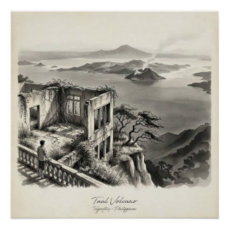 Taal Volcano Tagaytay Philippines Landscape ポスター