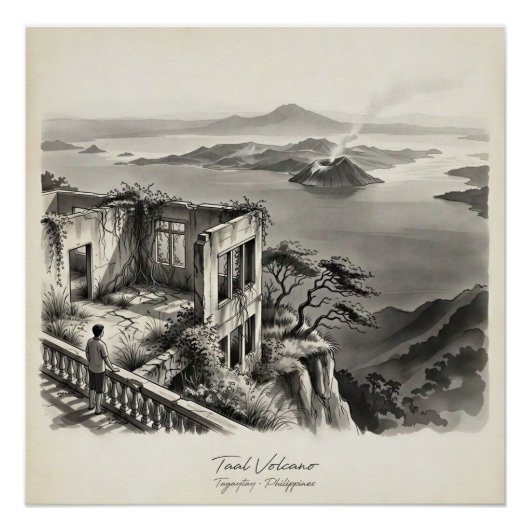 Taal Volcano Tagaytay Philippines Landscape ポスター (正面)