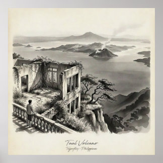 Taal Volcano Tagaytay Philippines Landscape ポスター