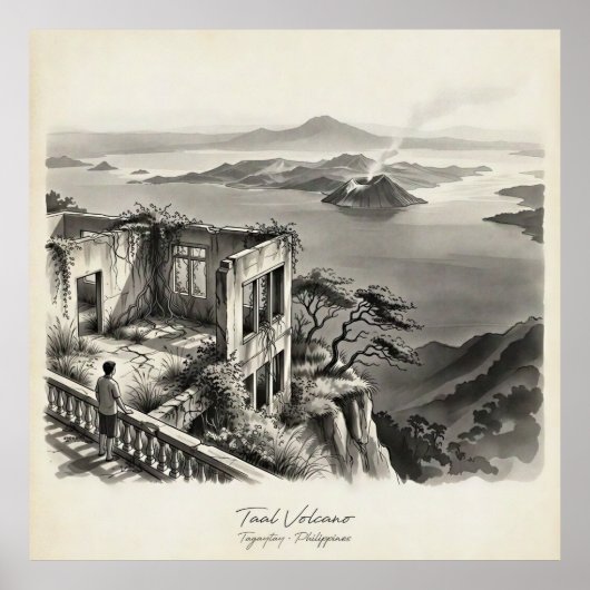 Taal Volcano Tagaytay Philippines Landscape ポスター (正面)