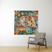 Tabby  art stained glass cat colorful modern style タペストリー (インサイチュ(横))